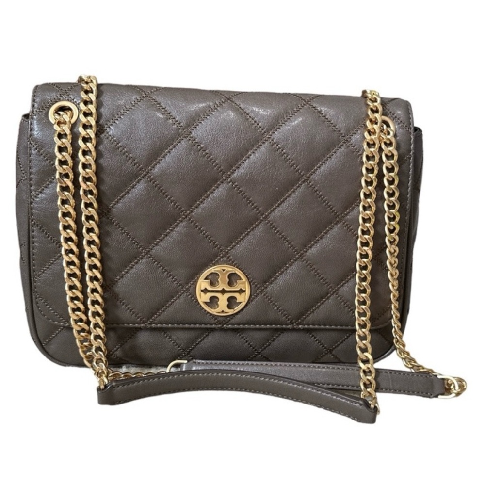 Tory Burch Willa Grey Quilted Versatile Shoulder Crossbody Bag - Picture 2 of 15